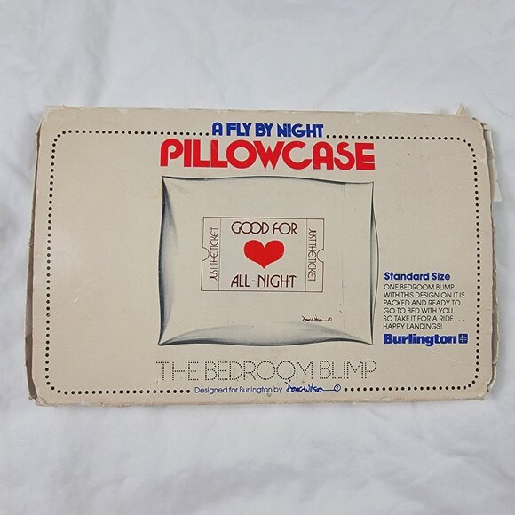 Vintage A Fly By Night Pillowcase Good For All Night Ticket Pillow Case Bedding - Picture 1 of 7